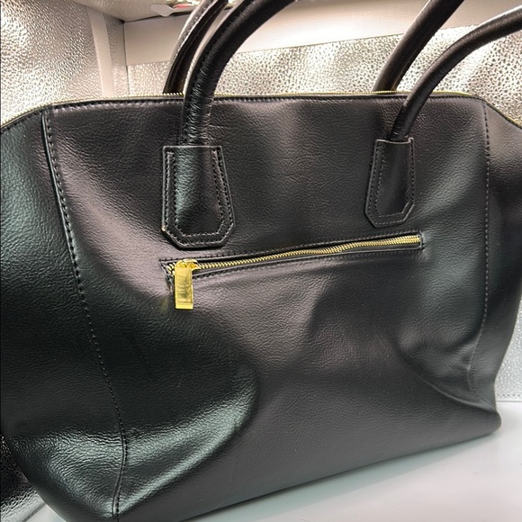 Joy & Iman Classic Black Leather Tote - Picture 9 of 9